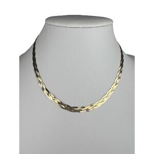 KA 1772 Braided Sterling Silver Vermeil Chain Necklace 16.25"+